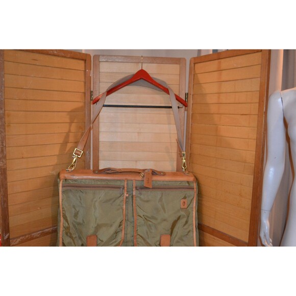 Vintage Hartmann Overnight Unisex Garment Bag Canvas with Leather & Logos - Picture 3 of 6